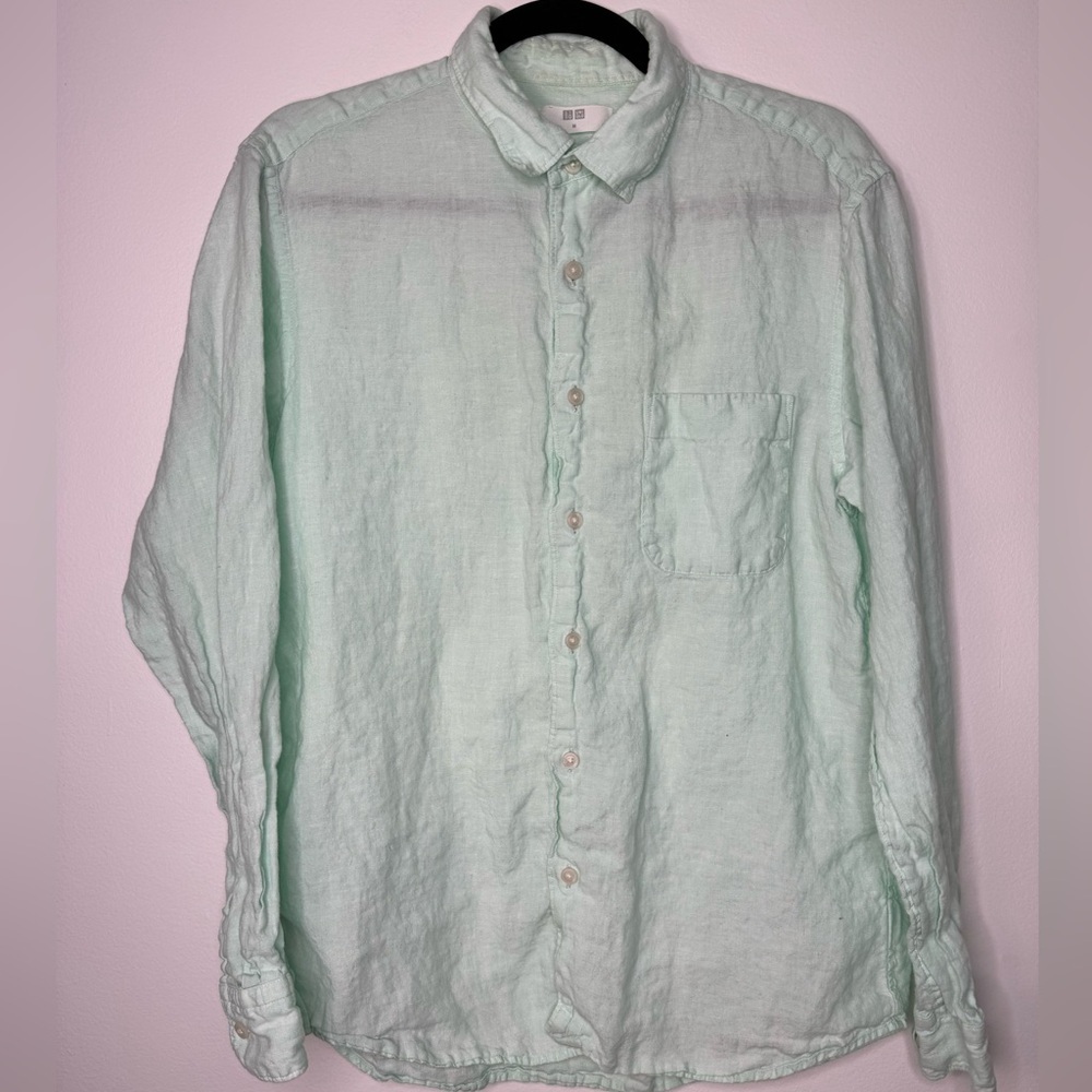 Uniqlo Light Green Button Down Shirt